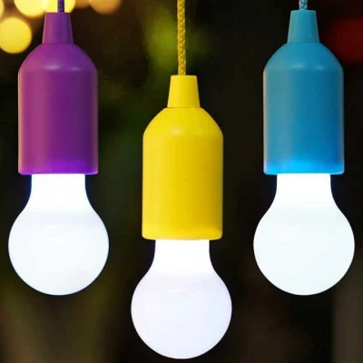 Farbige Zugschnur-LED-Glühbirnen, Camping-Licht, Gartendekoration