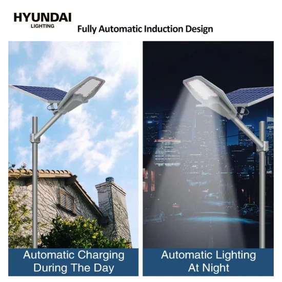 Hyundai Auffahrt, Weg, Hightlight-Beleuchtung, energiesparende Straßenlampe, Solarlicht, verstellbar, für den Außenbereich, IP65, 100 W/200 W/300 W/400 W, LED-Straßenlaterne