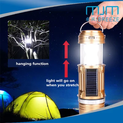 Hochwertige Zoom-LED-Lampe mit Solar/DC für Camping-Outdoor-Angellicht