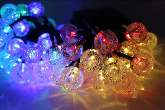 Neue im Freien wasserdichte LED-bunte dekorative Blasen-Kugel-Fee-Weihnachts-XMS-solarbetriebene Lichterketten für Garten-Feiertags-Dekoration